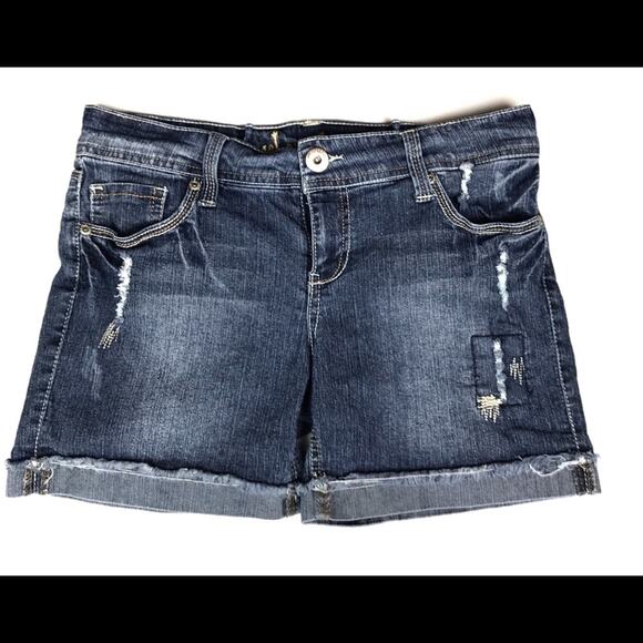 WALLFLOWER Cuffed Distressed Shorts Sz 9 - Picture 1 of 5